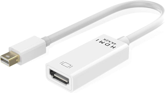T Tersely 4K x 2K Mini DisplayPort to HDMI Adapter, Mini DP Male to HDMI Female Thunderbolt 2.0 for Apple MacBook Pro Air 13 (2008-2011), for Microsoft Surface Pro 4 Pro 3, for Chromebook - White