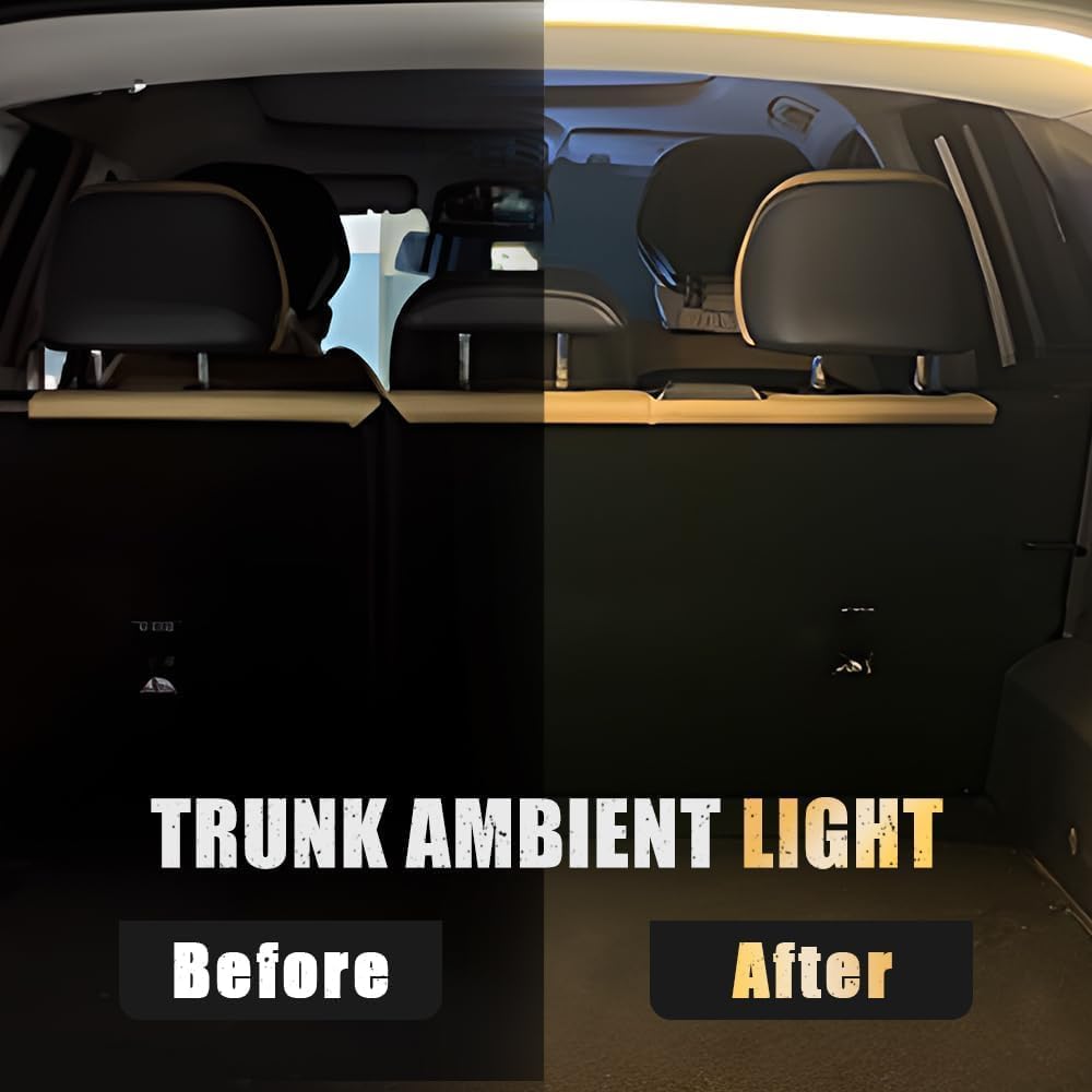 Dynamic Flowing Car Trunk Light Strip, 2025 Upgrade Flexible Universal Trunk Led Light Strip for Car Trunk Cargo Area or Interior Illumination Decoration Dynamic Atmosphere (Warm,2 Meters)