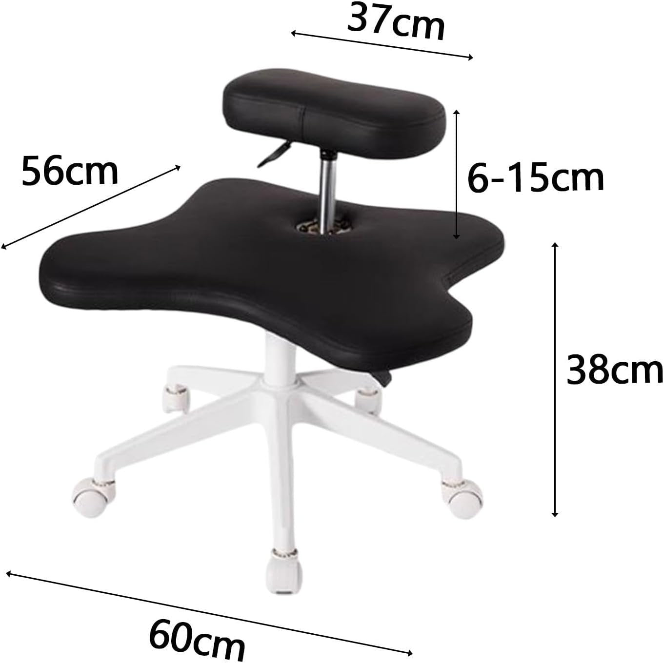 ＫＬＫＣＭＳ Cross Legged Chair, Kneeling Chair, Ergonomic Gaming Chair, Swivel Computer Task Chair Meditation Chair with Wheels, Black