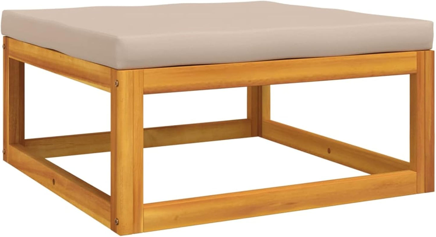 Homgoday 5-Piece Garden Living Room Set with Cushions Taupe Solid Wood, Garden Living Room, Sun Lounger, Sofa Bed Furniture, for Outdoor Patio, Pool, Balcony