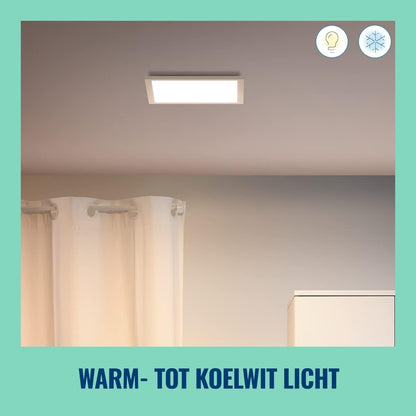 WiZ Tunable White Panel Ceiling Smart Light [Square 12W - White] App Control, for Indoor Home Lighting, Livingroom, Bedroom, Diningroom.
