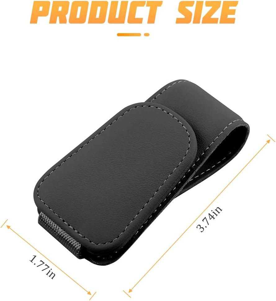 AICEL Sunglasses Holders for Car Sun Visor, Leather Eyeglasses Hanger Mounter, Magnetic Glasses Holder and Ticket Card Clip, Auto Interior Accessories Universal for SUV Pickup Truck