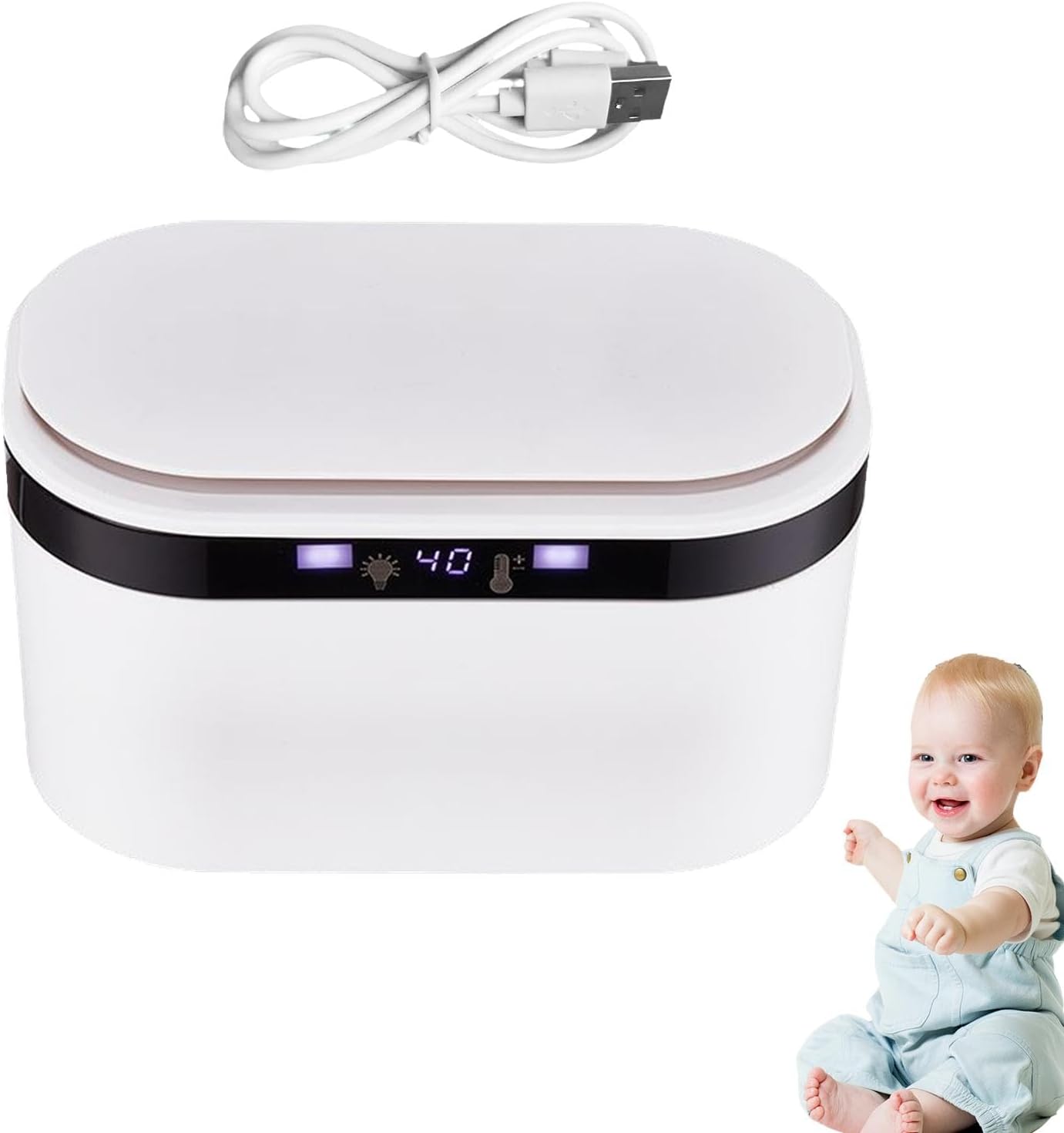 Wet Towel Heater - Electric Heating for Baby Cleaning, Soft Touch Baby Heater | Gentle Serville Warmer for Nappy Changing, Port Wipes