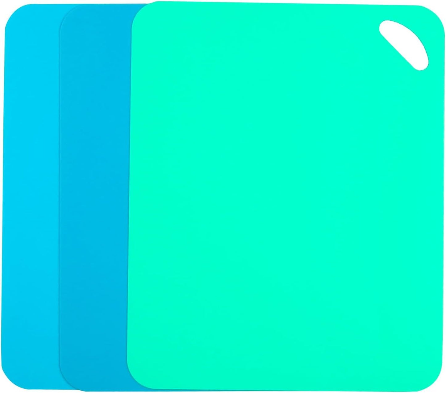 Plastic Flexible Cutting Mats for Kitchen, 3pcs Color Coded Chopping Board Set, Cutting Board Sheet for Kitchen Cooking, Dishwasher Safe（13x10.6"）