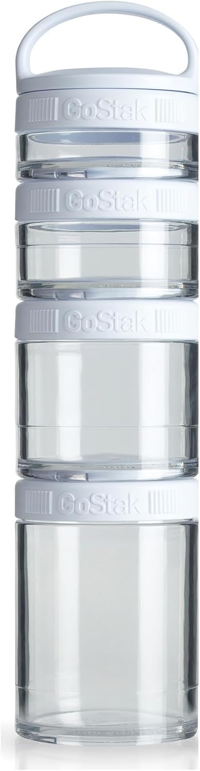 Blender Bottle 4-Piece GoStak Twist n' Lock Storage Jars Starter Pack, White