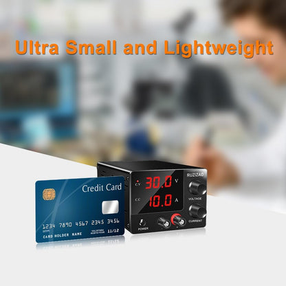 RUZIZAO Laboratory Power Supply 0~30V 0~10A 150W, Adjustable DC Power Supply Bench Power Supply Mini 3-Digit LED Display Encoder Knob Laboratory Power Supply 30V 5A/15V 10A