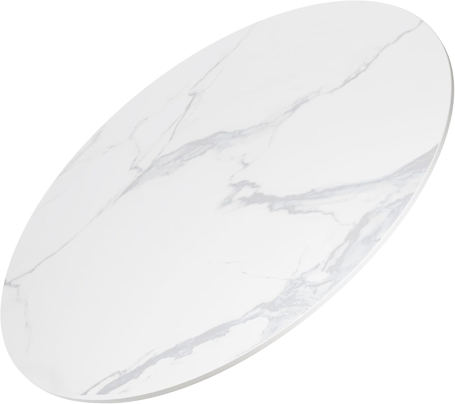 White 80CM Round Sintered Stone Table Top - Indoor & Outdoor Replacement Table Surface | Heatproof, Scratch Resistant & Waterproof Ceramic Desktop for Patio, Balcony, Bistro, Café & Dining Room