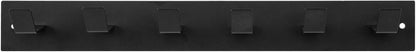 MyGift Black Metal Gym Equipment Rack, Wall Mounted Exercise and Fitness Accessories Organizer Hanging Rack with 6 Hooks for Resistance Bands, Jump Ropes, and Weight Belts
