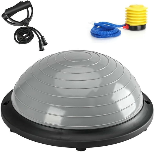 ZBDZSW Palla da Fitness antideflagrante con Fascia di Resistenza, Pompa per Piedi, Allenatore Muscolare del Core Spesso, Yoga, Pilates, Palestra, allenamenti