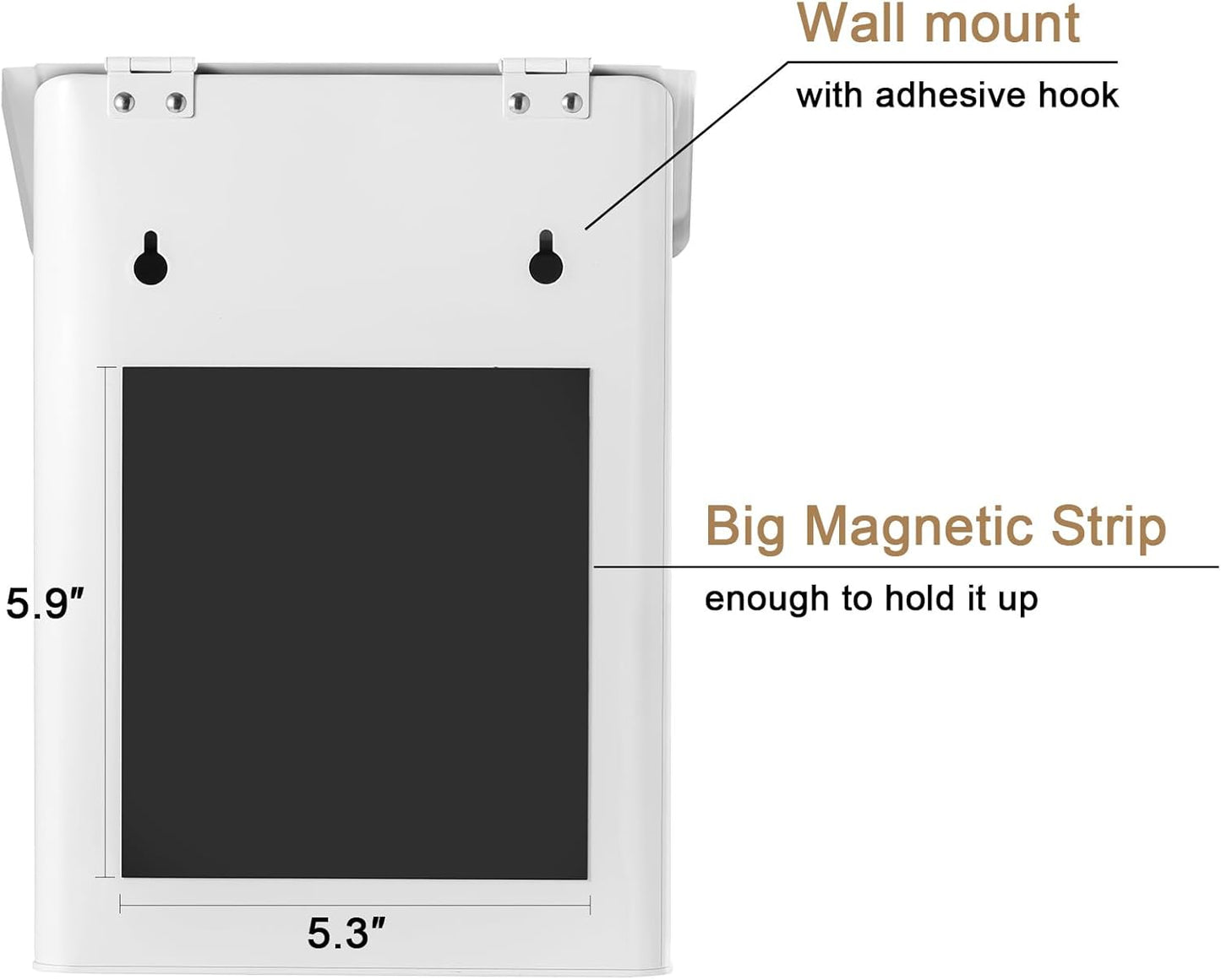 SUBEKYU Magnetic Lint Bin for Laundry Room, Wall Mounted Metal Lint Box Holder Trash Can with Lid for Dryer,Lint Basket for Laundry Room Organization,White