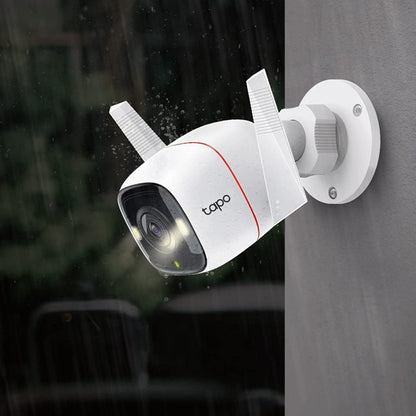 TP-Link Tapo Outdoor Security Camera, Wi-Fi/Ethernet Connection, 2K QHD, 4MP, Color Night Vision, IP66, Smart Motion Detection & Notifications, Vioce Control, Two-Way Audio, SD Card Slot (Tapo C320WS)