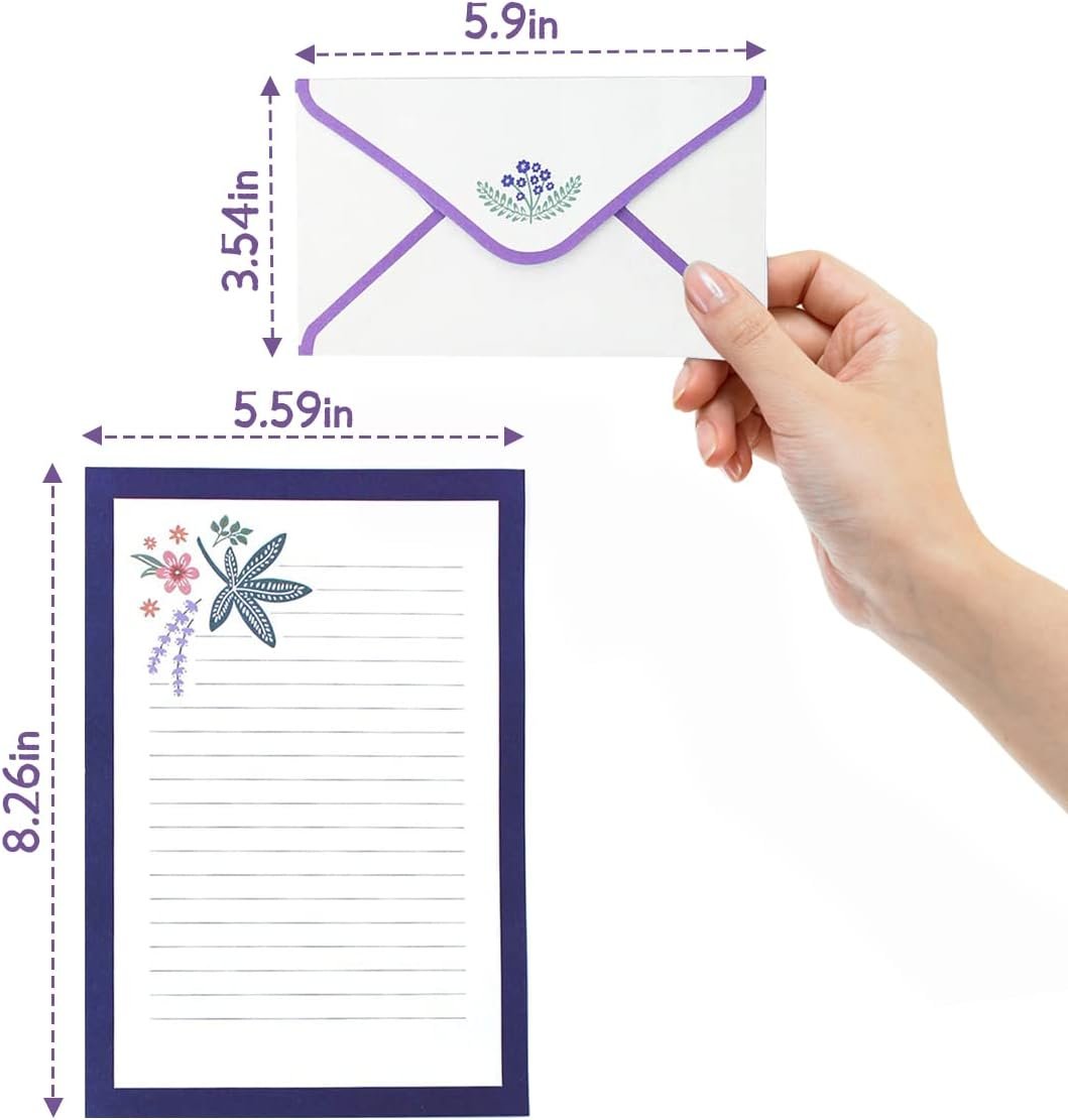 90PCS Stationery Kit - Cute Writing Stationery Paper & Envelopes Set (60 Papers + 30 Envelopes)