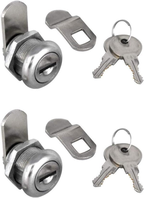 2Pcs Cabinet Cam Lock Keyed Alike Tool Box Locks 5/8" Cylinder for Truck Pickup Tool Box Vending Machine Drawer Mailbox ATM Locks Replacement