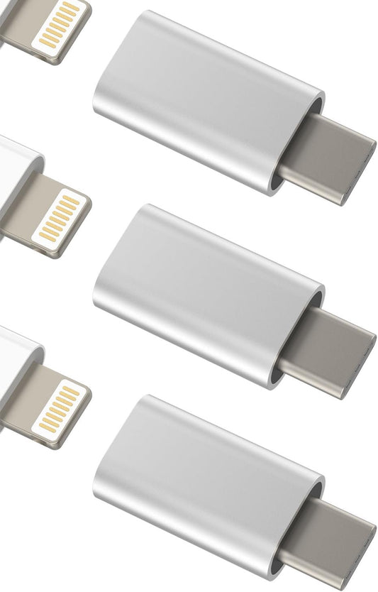 Lightning Female to USB C Male Charger Cable Adapter (3 Pack) Type-C Charging Cord Converter Compatible for Samsung Galaxy S23 S22 Ultra Note 20 S10 S9 Z Flip S20 S21 Ipad Pro Air 4 L-tp