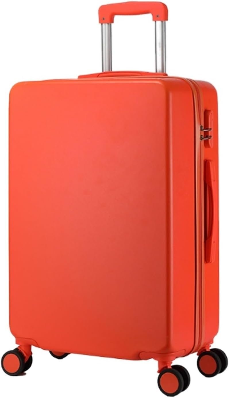Luggage Travel Checked Luggage Portable Hard Shell Luggage Security Combination Lock Suitcases Quiet and Smooth Luggage Carry On Luggage Suitcase (Color : Rojo, Size : 24Inch)