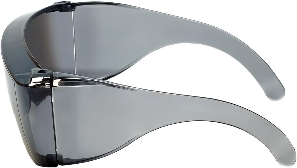 Calabria 3000 Fit Over Safety Glasses Fitover Prescription Eyewear Silver Mirror Men Women Wrap Around Tinted Anti Fog Glare
