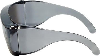 Calabria 3000 Fit Over Safety Glasses Fitover Prescription Eyewear Silver Mirror Men Women Wrap Around Tinted Anti Fog Glare