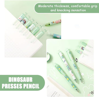 6 Pcs Adorable Dinosaur Gel Ink Rollerball Pens - 0.5mm Cute Stationery for Kids