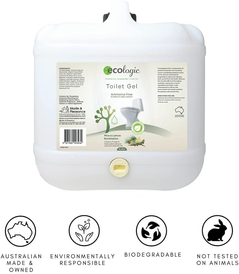 ECOLogic Pine & Lemon Eucalyptus Toilet Cleaning Gel BULK 15L