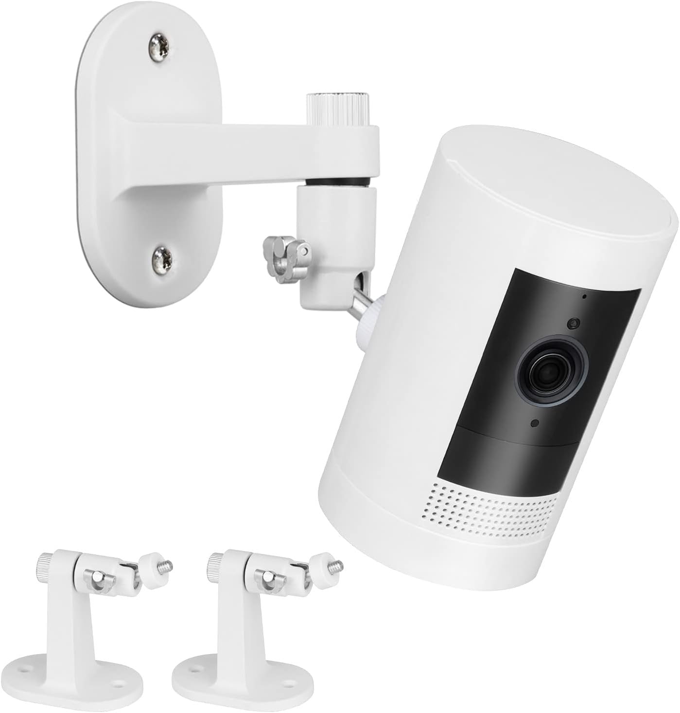 2Pack Adjustable Security Wall Mount Bracket for Ring Stick Up Cam & Indoor Cam (1st Gen), Perfect View Angle for Surveillance Camera System - White