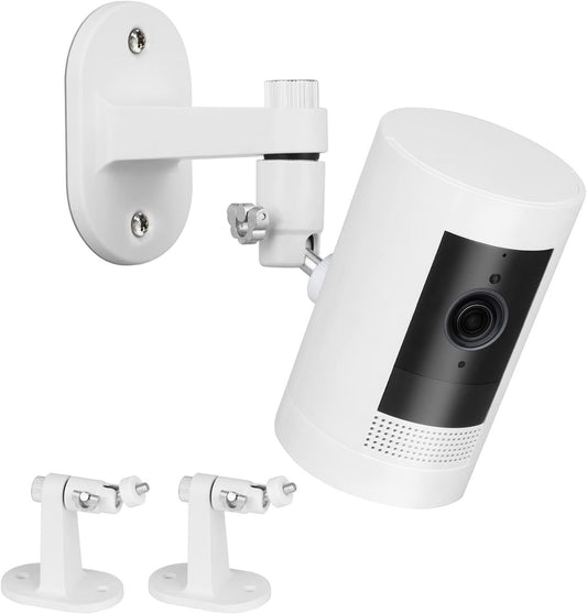 2Pack Adjustable Security Wall Mount Bracket for Ring Stick Up Cam & Indoor Cam (1st Gen), Perfect View Angle for Surveillance Camera System - White