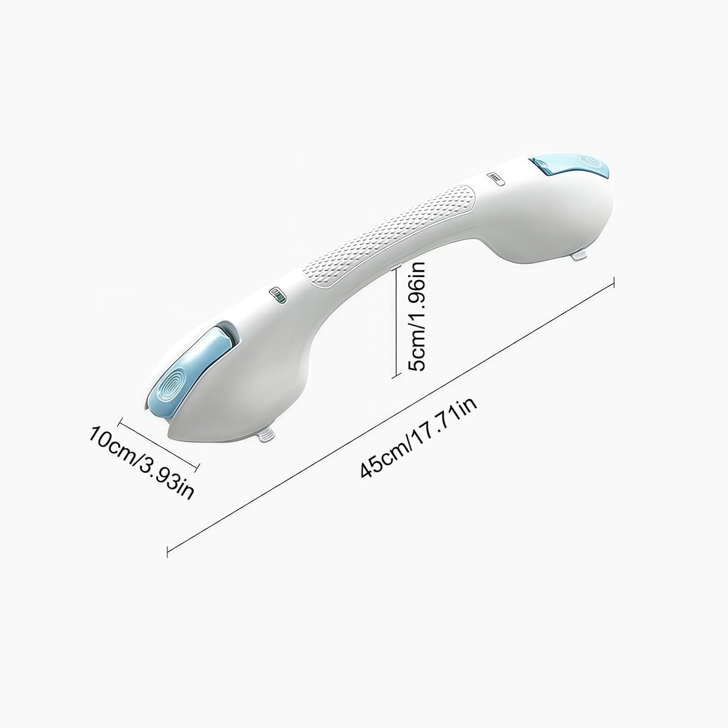Shower Grab Rail, Safe Removable Shower Grab Bars with Suction Cup, 17.72x3.94x1.97 Inches, Disability Assistive Tool, Easy Install, Non-Slip Bathtub Safety Rails for Bathroom