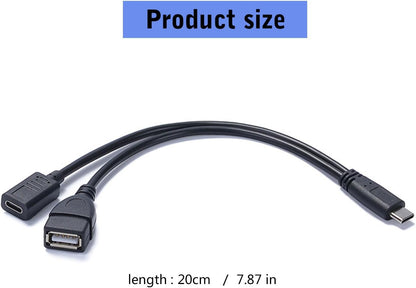 NSDSW USB C Adapter and Charging Cable for Live Streaming and 10W Charging On Tablets and Smartphones 20CM/7.87inch