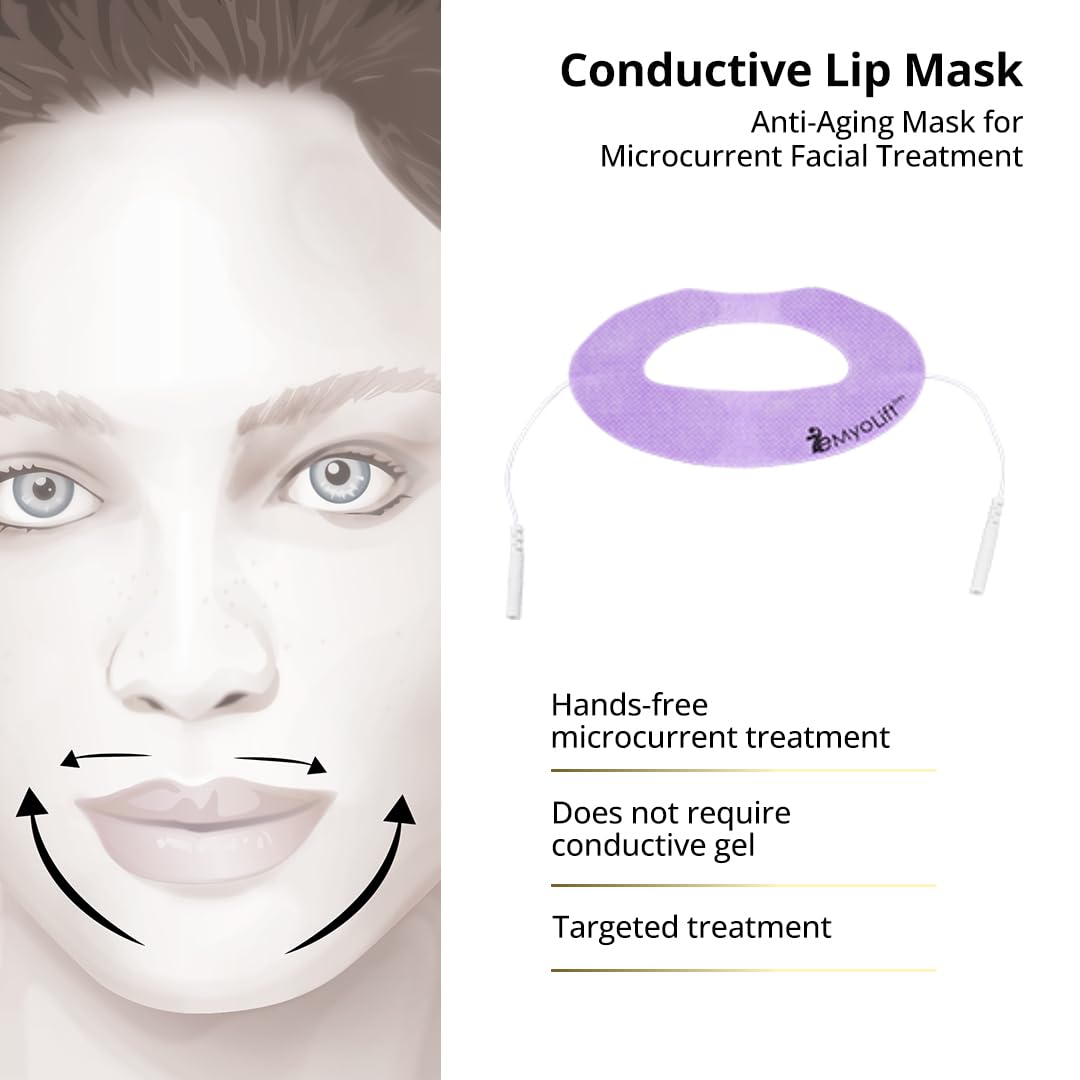 7E Wellness Conductive Lip Mask for Myolift - Portable Skin Care Tools for Microcurrent Facial - Instant Face Lift, Anti Aging, and Skin Tightening - Up to 10 Uses