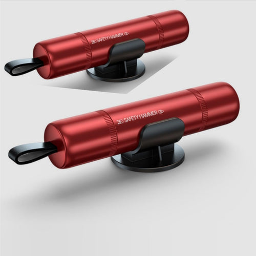 2 Packs car Safety Hammer, Emergency Escape Tool One Second Window Breaker, Knife seat Belt Cutter Car Glass Window Breaker Life-Saving Emergency Tool -(red)