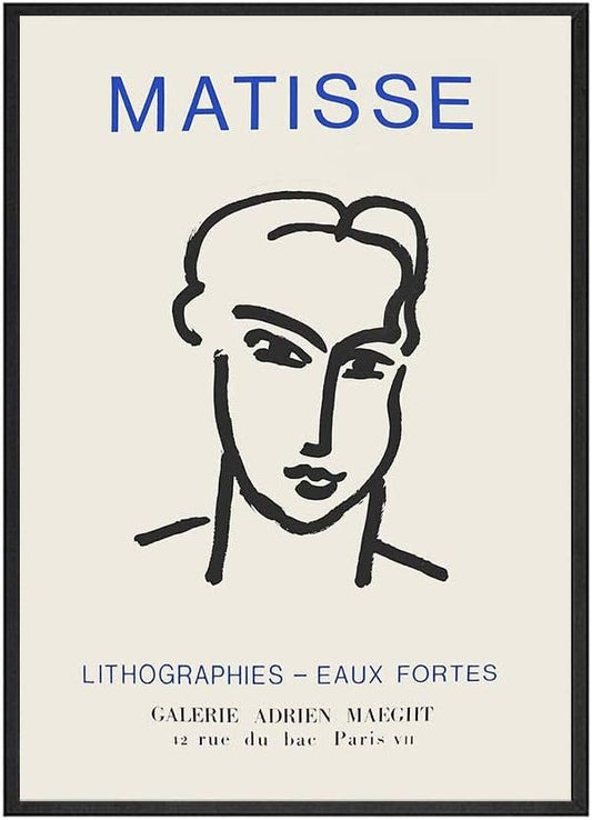 Poster da Parete,Mostra Poster Stampa su Tela Pittura Astratta Linea Caratteristica Parete Immagine Stile Matisse Vintage, Oggettistica per La Casa Soggiorno, Manifesti Estetici Vintage_70X50Cm