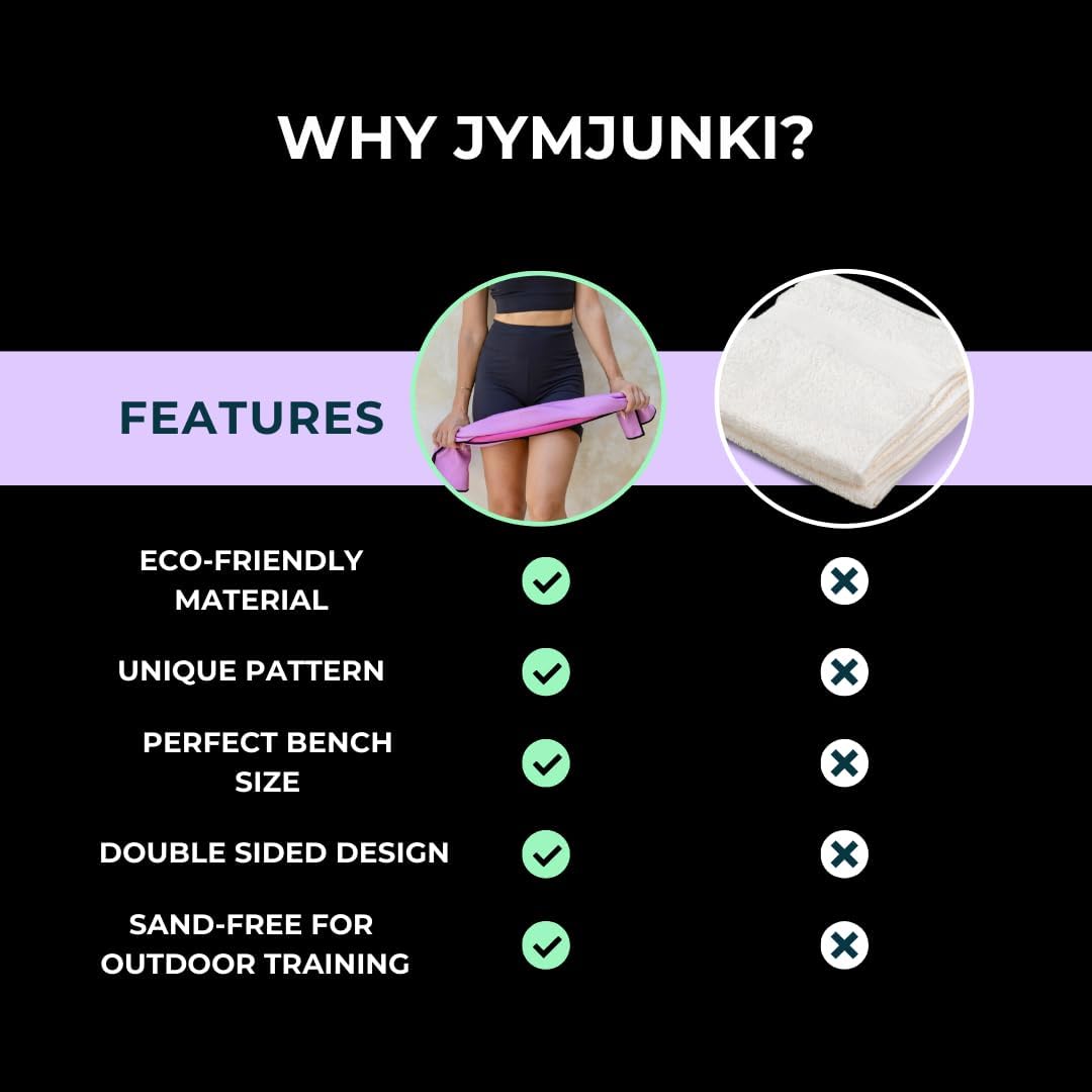 Jymjunki Gym Towel for Working Out (90 x 45 CM) - 100% Recycled Microfiber, Lightweight Soft & Highly Absorbent Sports, Yoga & Workout Towel, Sweat Towel for Gym - Great Gift Idea