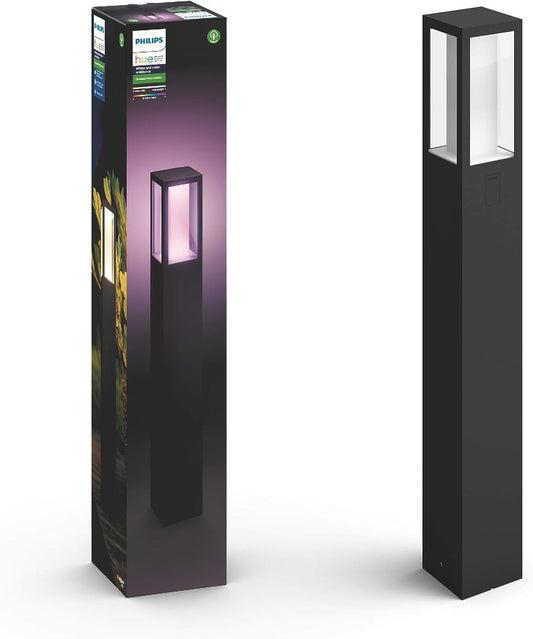 Philips Hue White and Color Ambiance Impress Smart Outdoor Pedestal, 8W, Black