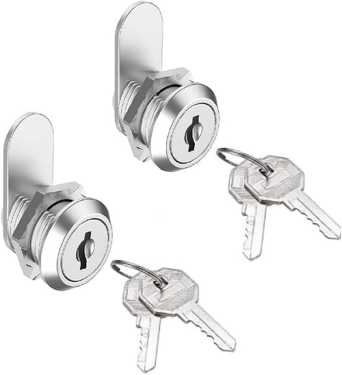 KUYEFGF Cabinet Mailboxes General Tubular Tumbler Cam Lock,Alike Keyed,5/8 Inch Cylinder Toilet Tissue Dispenser Mailbox Toolbox Replacement Lock & Key,Chrome-Finish Zinc Alloy,2 Pack