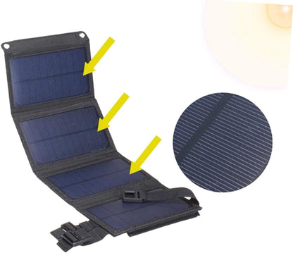 Happyyami Solar Charger Power Bank 10W Foldable Solar Panel Waterproof Solar Charger for Emergency Outdoor Use