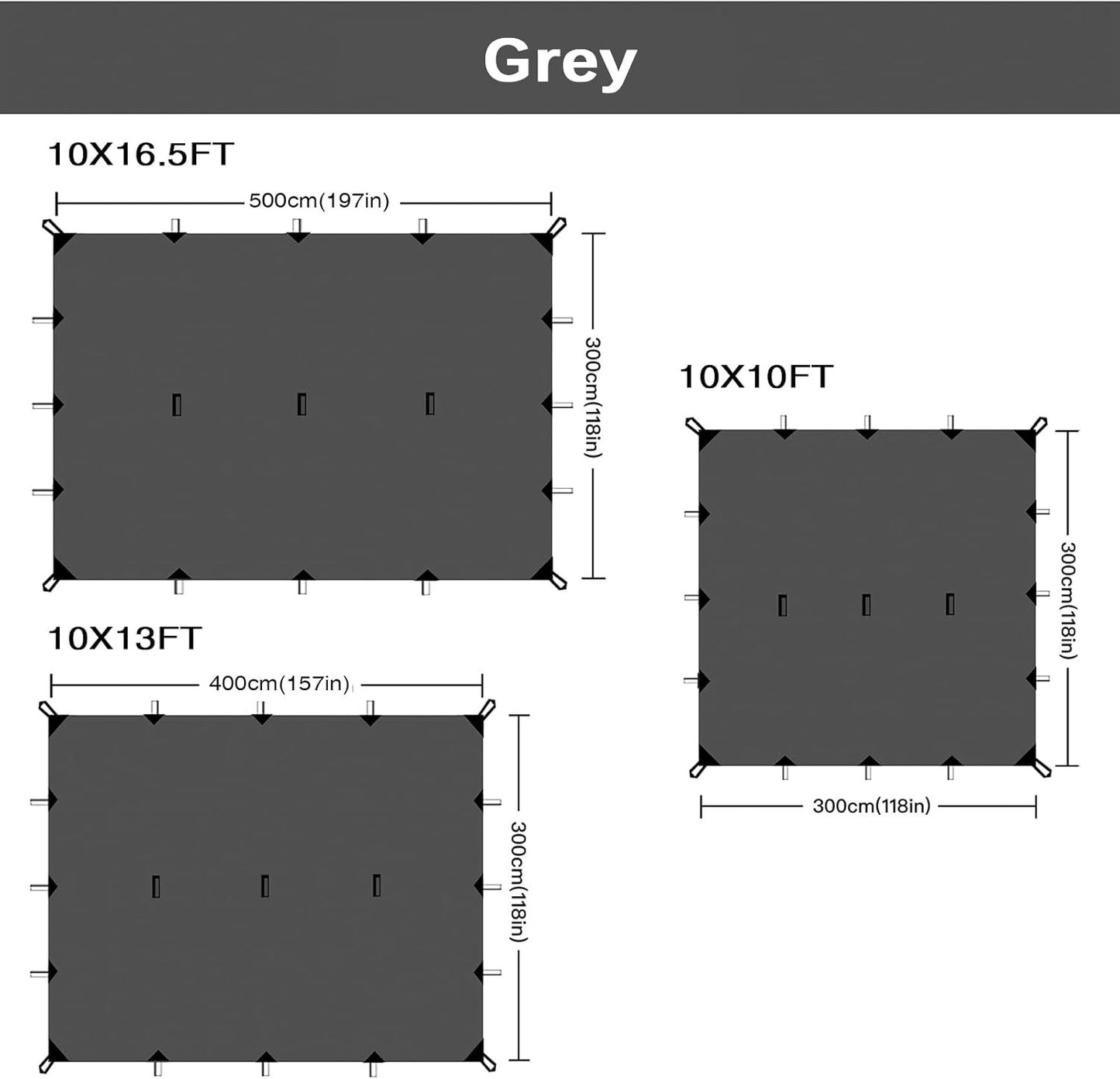 KALINCO 10X13FT Tent Tarp, Picnic Mat Camping Tarp Tent Hammock Tarp, pu Waterproof Camping tarp Tent Rain Fly Picnic Mat Survival Shelter Sunshade