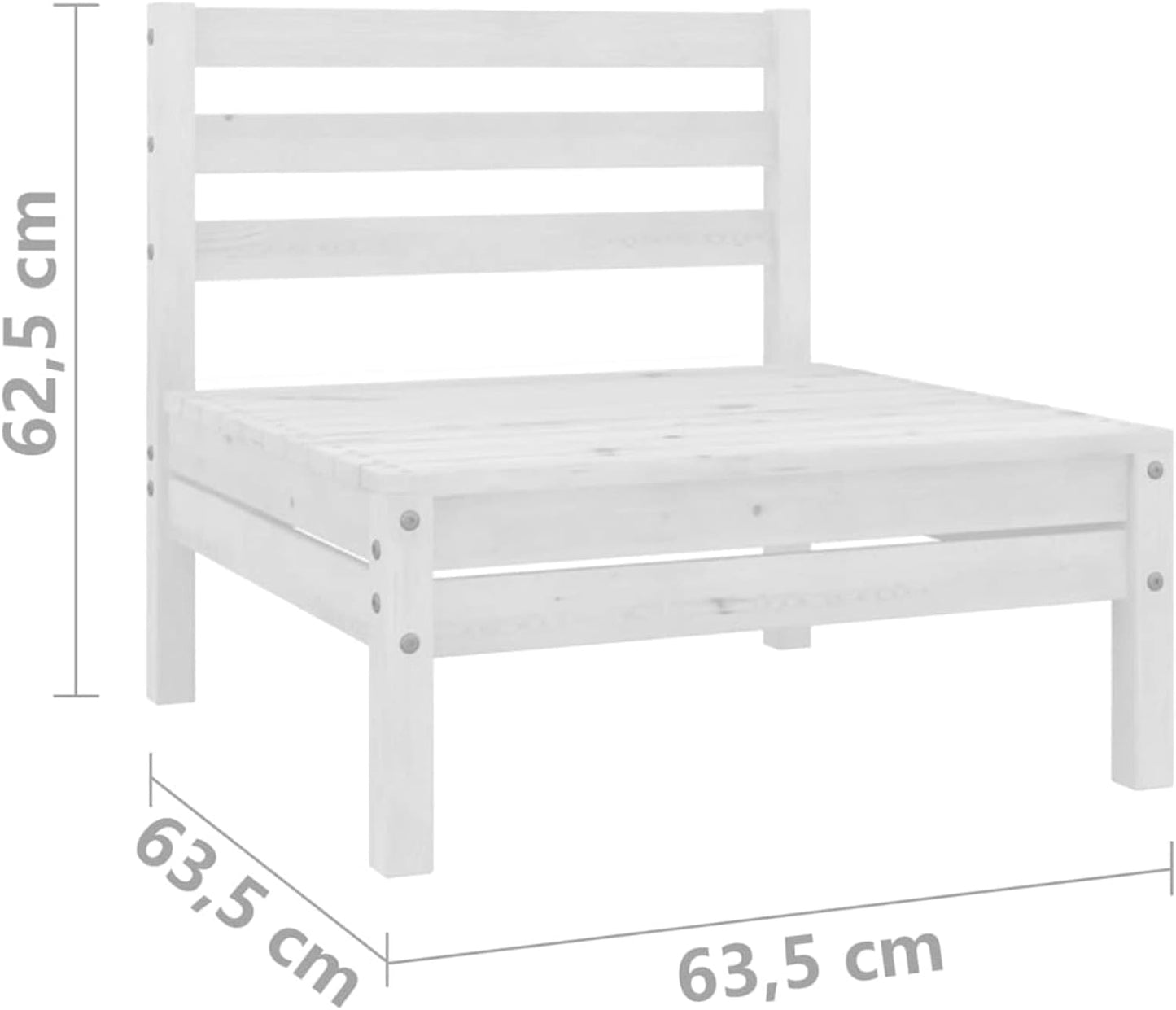 Homgoday Set Salotto da Giardino 11 pz in Legno Massello di Pino Bianco, Lettini Prendisole, Divano Letto Mobili, Lettini da Giardino, Lettino da Piscina Esterno Piscina