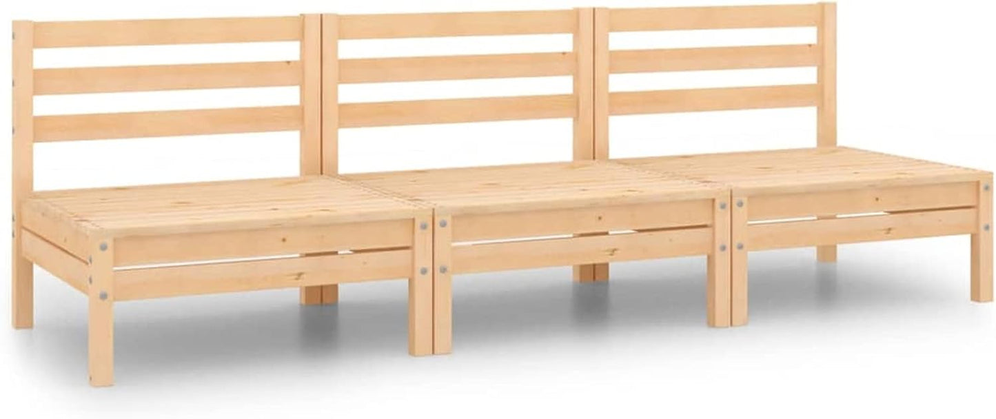 Homgoday Set Divani da Giardino 3 pz in Legno Massello di Pino, Lettini Prendisole, Divano Letto Mobili, Lettini da Giardino, Lettino da Piscina Esterno Piscina 0