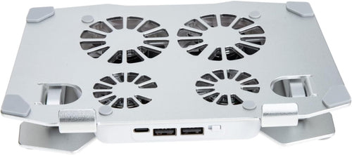 KOMBIUDA 4 Adjustable Laptop Stand with Cooling Fans Ergonomic Height for Pads Compatible with Laptops Tablets and More for Home Office Use