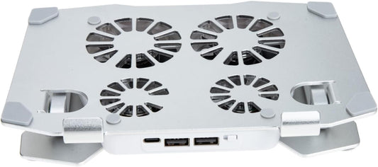 KOMBIUDA 4 Adjustable Laptop Stand with Cooling Fans Ergonomic Height for Pads Compatible with Laptops Tablets and More for Home Office Use