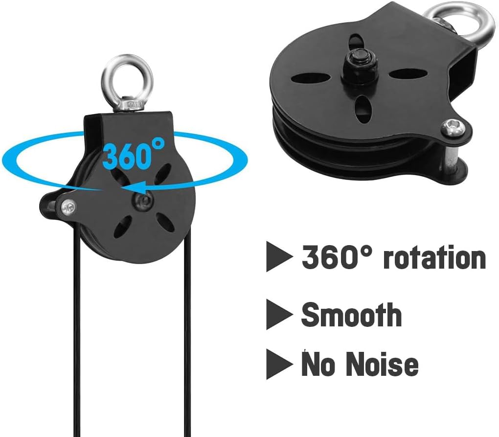 Yes4All Weight Plate Loading Pin 1 inch and 2 inch, Fitness LAT Cable Pulley System Gym, Heavy Duty Gym Equipment for Home with Tricep Rope Cable Attachment