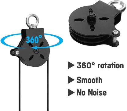 Yes4All Weight Plate Loading Pin 1 inch and 2 inch, Fitness LAT Cable Pulley System Gym, Heavy Duty Gym Equipment for Home with Tricep Rope Cable Attachment