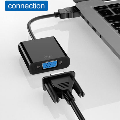 hsy HDMI to VGA Adapter,HD 1080P HDMI to VGA Adapter Converter Cable HDMI Male to VGA Famale Digital Analog Converter for Tablet Laptop PC TV (Black)