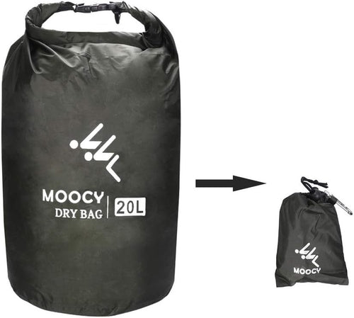 MOPHOEXII Waterproof Dry Bag,1pk or 3pk Lightweight Waterproof Storage Dry Sacks,5L, 20L and 50L Sizes Waterproof Pack Liner for Outdoor Camping Boating Hiking Rafting(Dark Green, 20L)