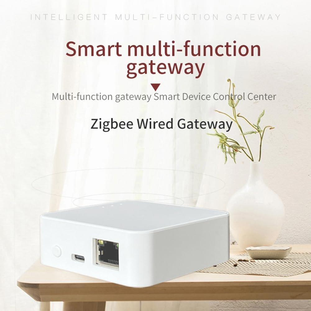 Lhnjimrsy Tuya SART Wired Zigbee 3.0 Gateway Hub Smart Life APP Automation Voice Remote Control Intelligent Multi-Function Gateway