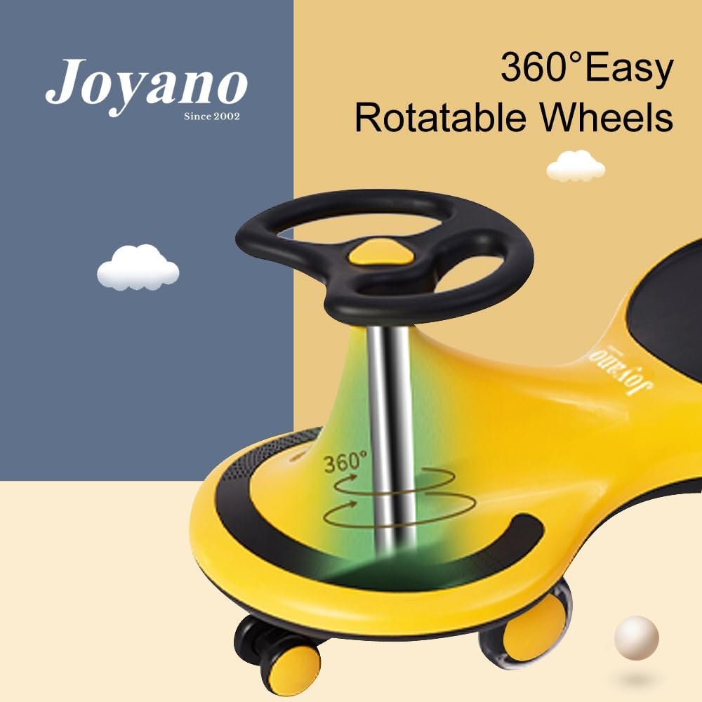 Joyano Swing Car, LED Flashing Wheels, Ride on Wiggle Car Boys and Girls, No Batteries, Gears or Pedals, Twist, Turn, Wiggle Movement to Steer, for Toddlers, Kids 3 Yrs and UP, 50kg/110lb (Blue)