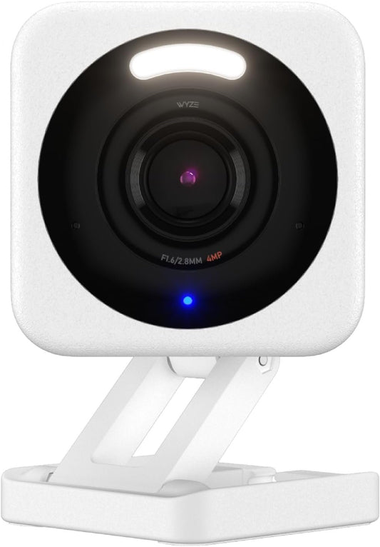 Wyze Cam v4, 2K HD Wi-Fi Smart Home Security Camera, Indoor/Outdoor Use, Pet/Baby Monitor, Motion Activated Spotlight/Siren, Enhanced Color Night Vision, 2-Way Audio, Local/Cloud Storage, Wired, White