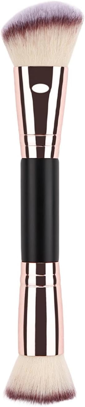 Double Ended Makeup Brush - Foundation & Powder Ends | Blending & Contour Brush | Soft and Precise, Concealer, Natural Make-up, Essential Accessory for Adults