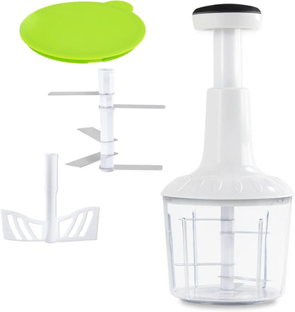 Kleva Sumo Vegetable Chopper Manual â€“ Hand-Powered Food Chopper, Dicer & Mincer | Quick Push Chopper Salad, Fruits, Veggie's, Onion, Garlic & More | Easy to Clean, Compact & BPA-Free Kitchen Tool