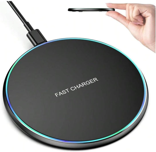 15W Fast Wireless Charger for Smartphones, Qi-Certified, Black, Compatible with iPhone 14/15/16/13/12/SE/11/11 Pro/XS Max/XR/X/8,AirPods, Samsung Galaxy S23/S22/Note,Pixel/ G8 7