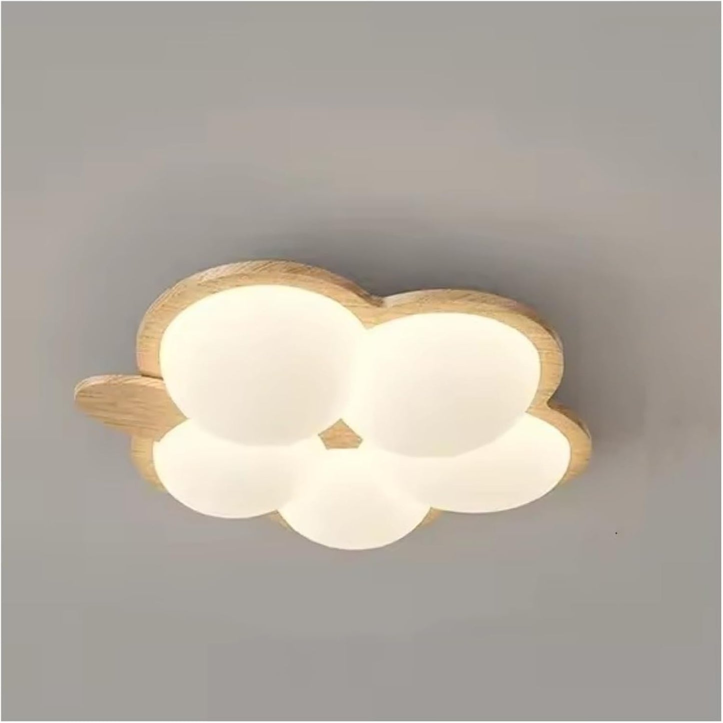 Generico Modern LED Chandeliers for Children's Rooms Nursery Boys and Girls Creative Cloud Ceiling Lamp Walnut Wood Colour Smart Lighting